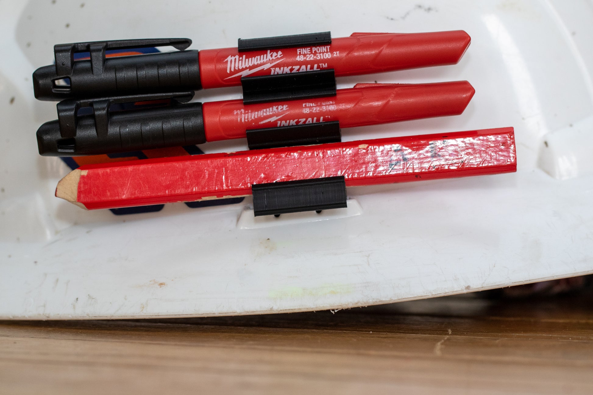 Custom Hardhat Pencil and Milwaukee Inkzall Marker holder – Romby